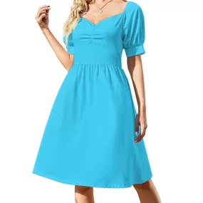 Sweetheart Neck Puff Sleeve Mini Dress (B271) Dress