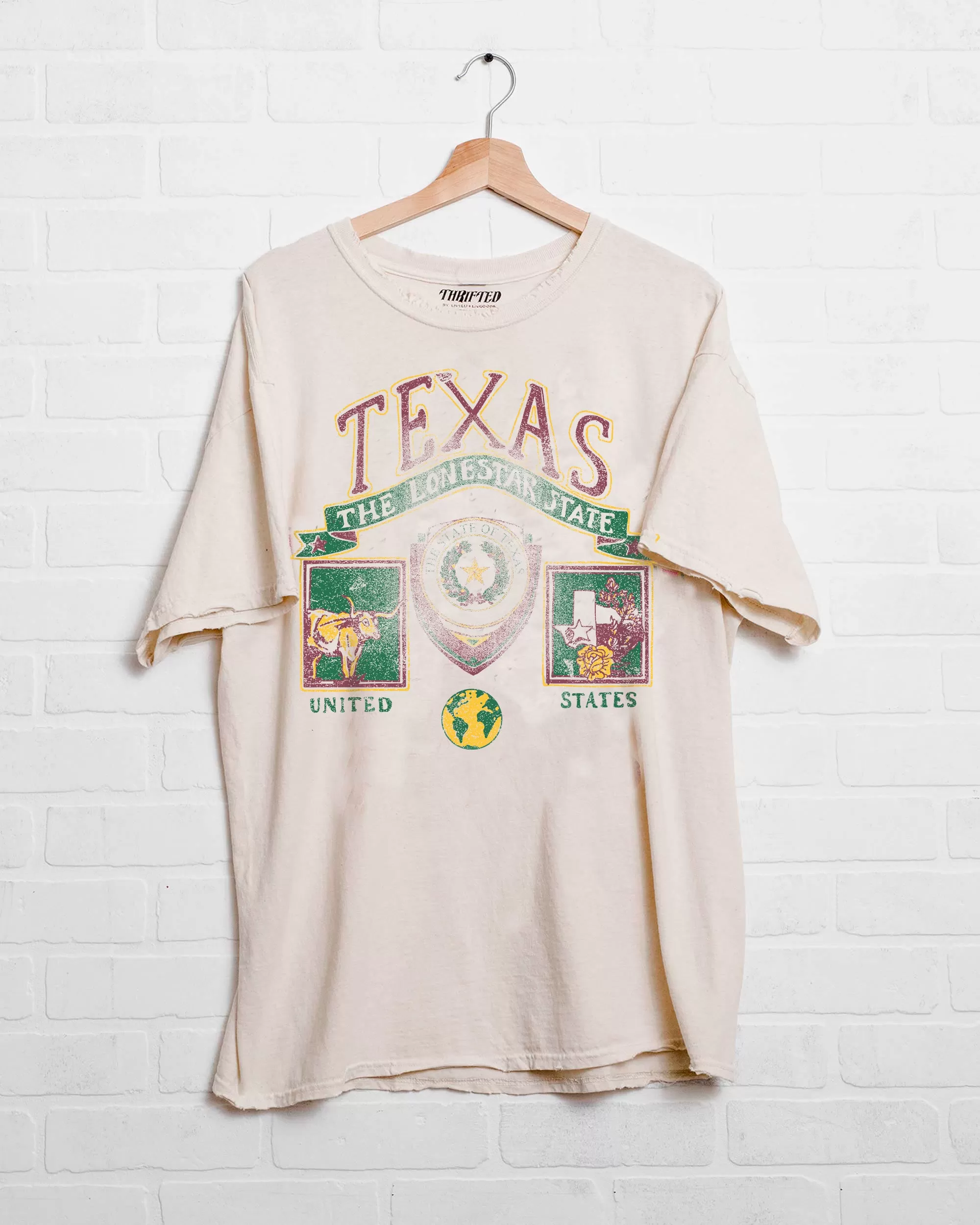 Texas Patch Off White Thrifted Tee