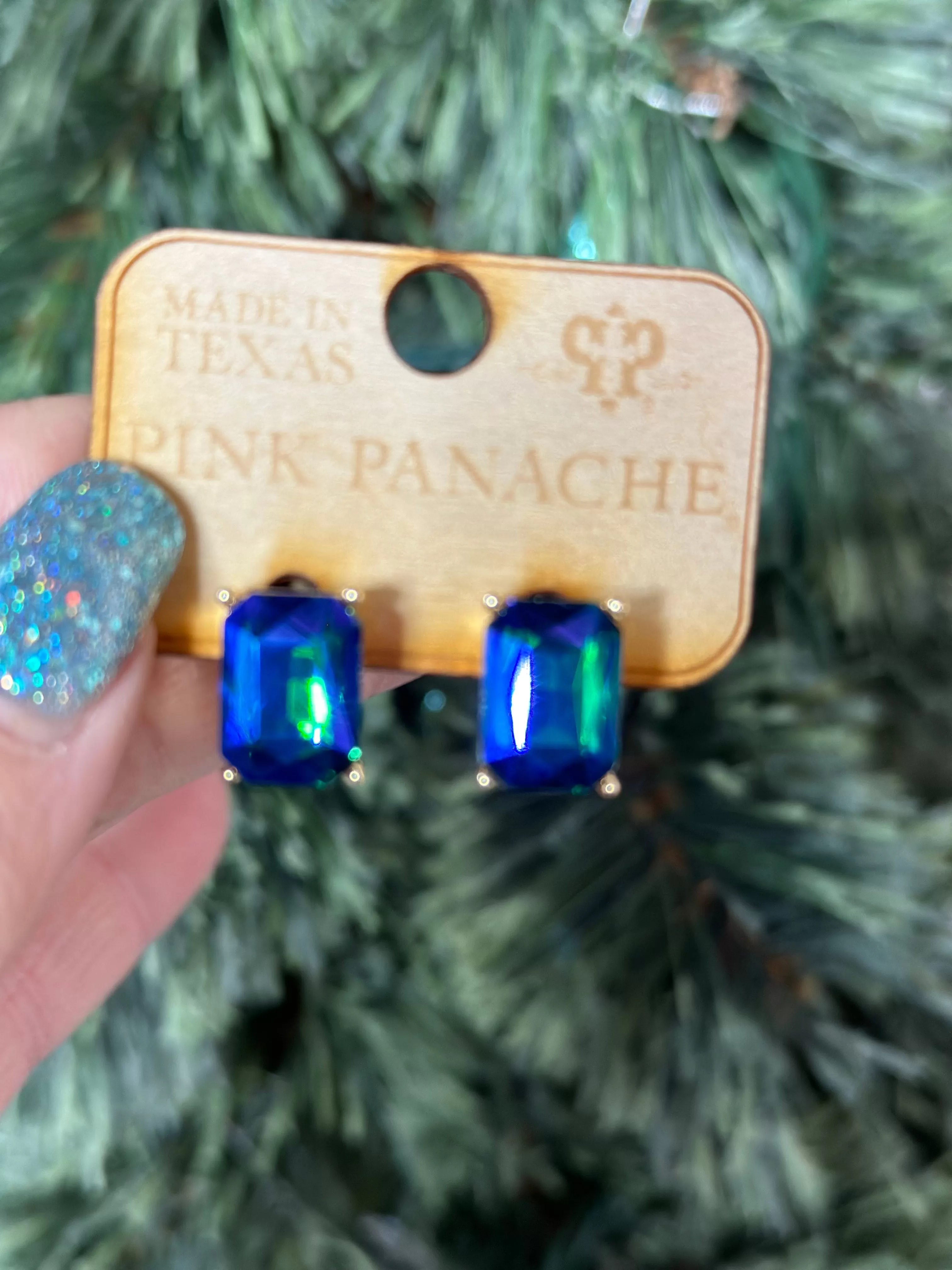 The Pink Panache AB Blue Crystal Stud Earring