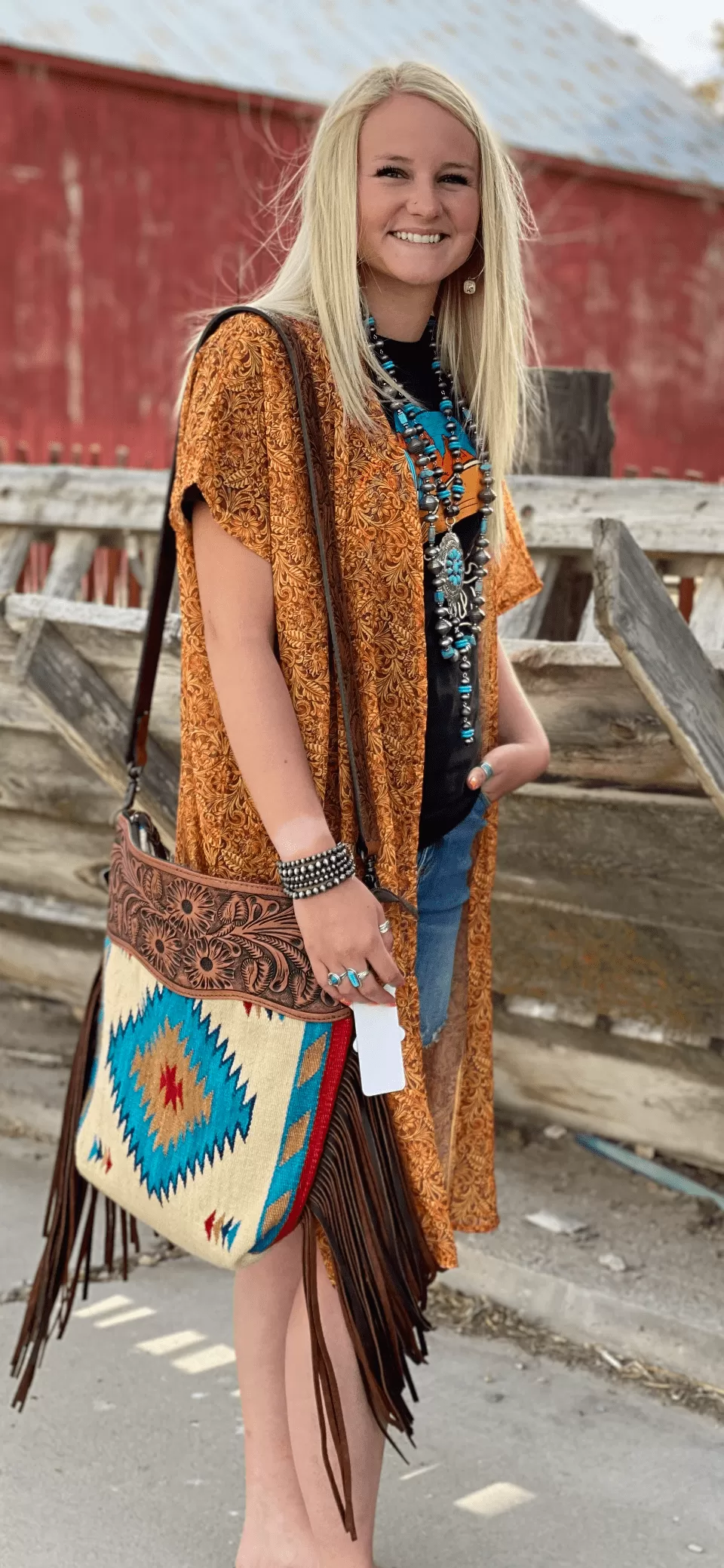 The Tooled Macy Mustard Kimono