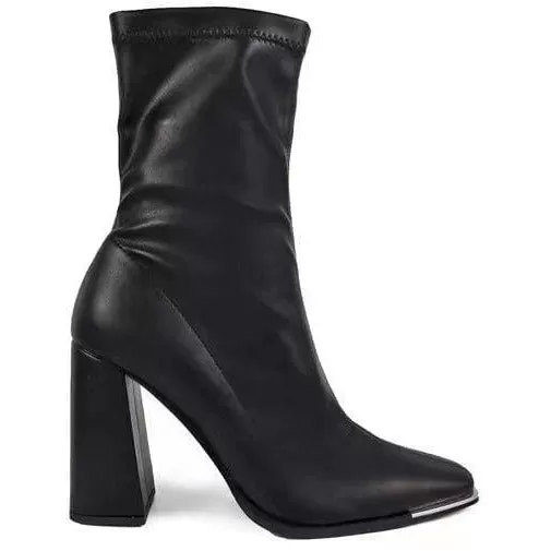 Thick Heel Metal Square Boots