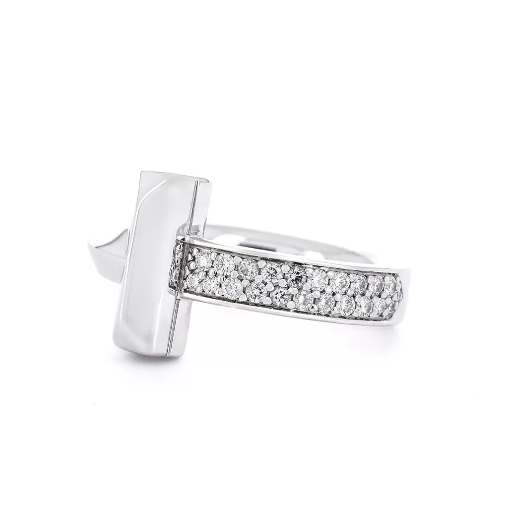 Tiffany & Co. 0.21ctw T1 Diamond Ring, 4.5mm Wide, Size 7 - 18k White Gold