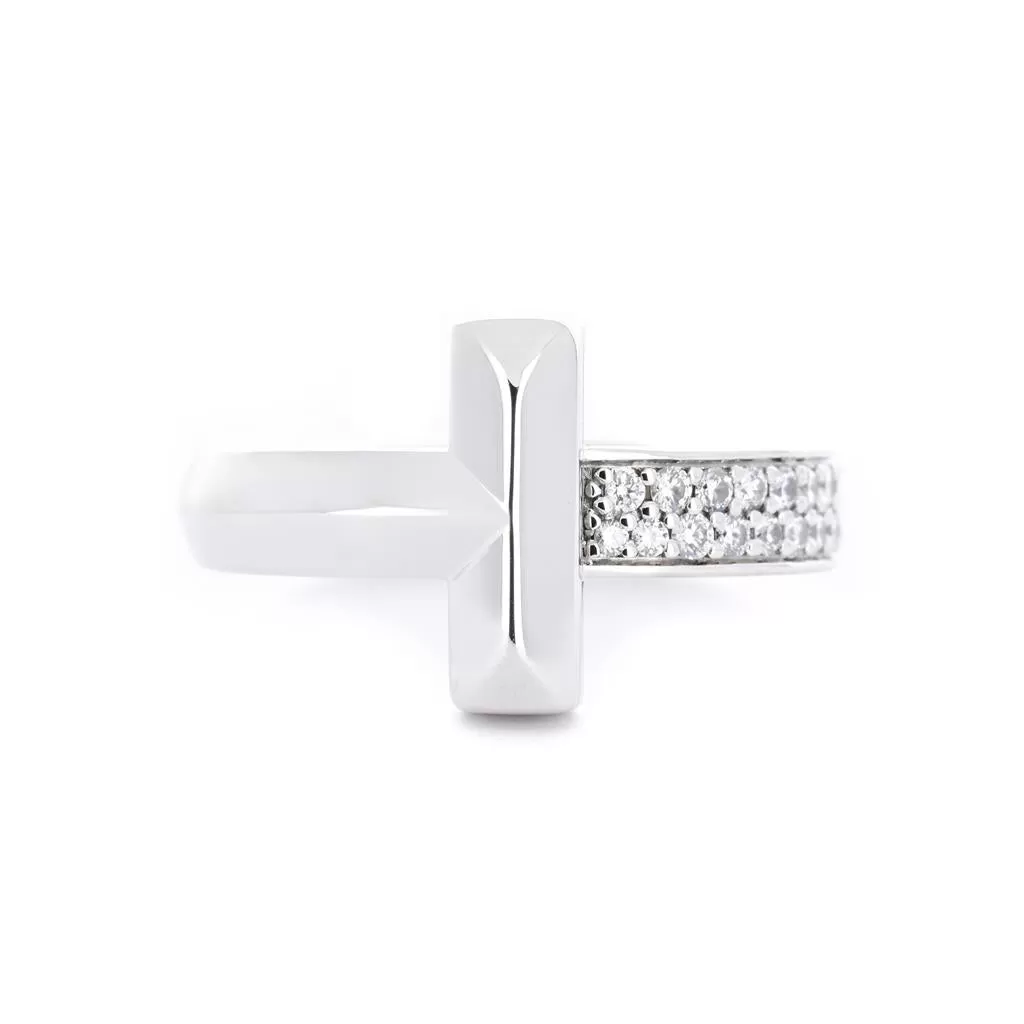 Tiffany & Co. 0.21ctw T1 Diamond Ring, 4.5mm Wide, Size 7 - 18k White Gold