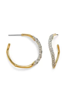 Two Tone Pave Hoop Earrings