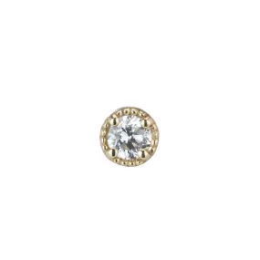 White Diamond Milgrain Stud (single)