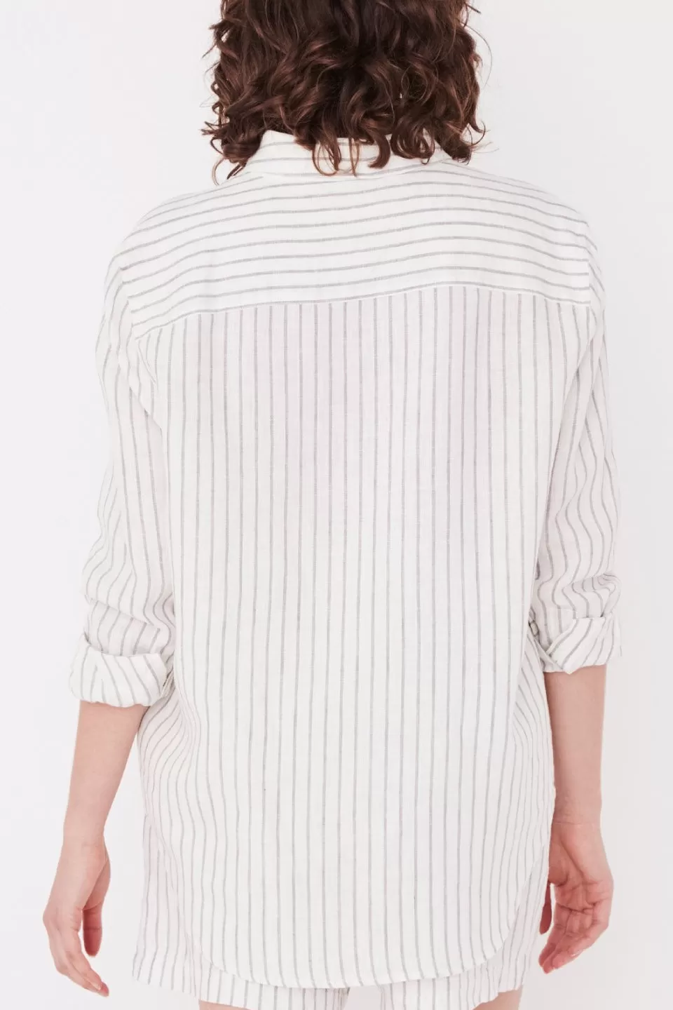 Xander White Airlie Stripe Linen Shirt